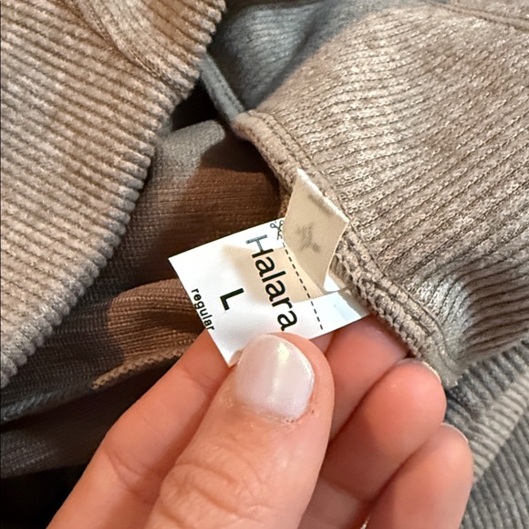 NWOT Halara ribbed high waisted wide leg lounge pants size large taupe - Picture 10 of 13